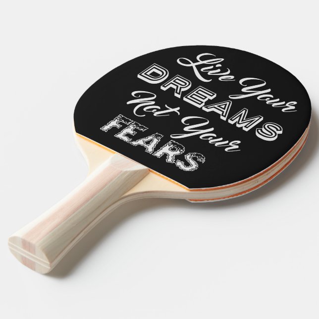 Raquette De Ping Pong Live Your Dreams personnalisé monogramme & pagaie  (Devant Angle)