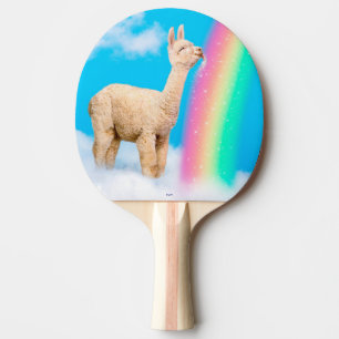 Raquette De Ping Pong Llama Licking Rainbow