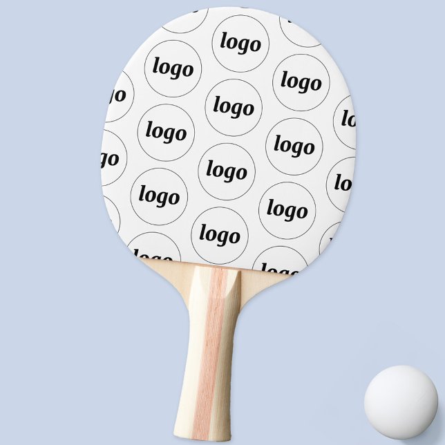 Raquette De Ping Pong Logo Business Motif Promotionnels (Simple logo pattern business branding promotional ping pong paddle)