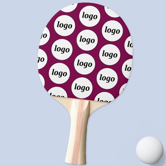 Raquette De Ping Pong Logo Motif d'affaires promotion Magenta rose (Simple logo pattern business promotional ping pong paddle in magenta pink

)