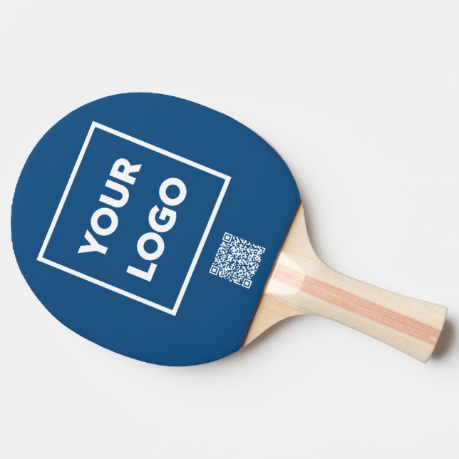 Raquette De Ping Pong Logo professionnel personnalisé Code QR bleu marqu (Côté)