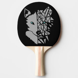 Raquette De Ping Pong Loup gris géométrique