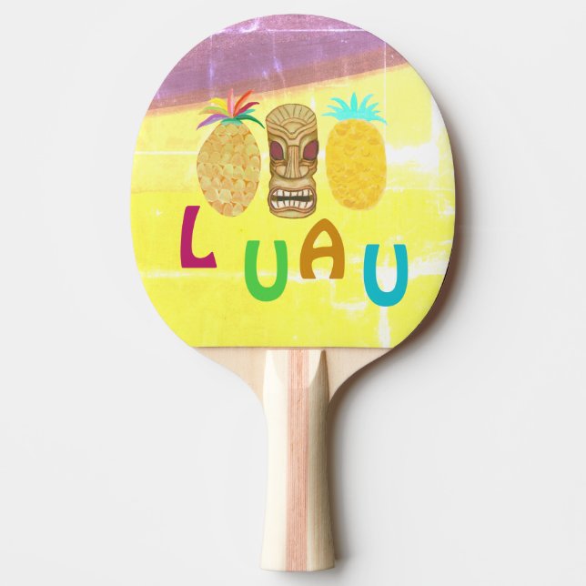 Raquette De Ping Pong Luau Tiki Ananas d'été (Devant)