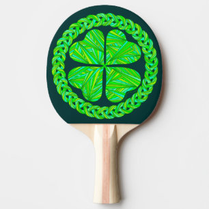 Raquette De Ping Pong Lucky Celtic Shamrock Four Leaf Clover