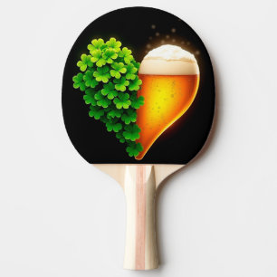 Raquette De Ping Pong Lucky Clover Design pour la St. Patrick's Day
