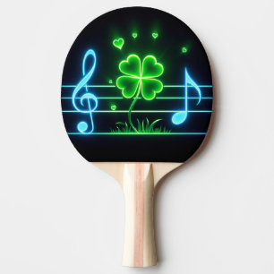 Raquette De Ping Pong Lucky Clover et notes musicales
