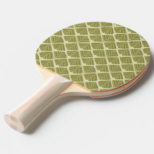 Raquette De Ping Pong Lumière de Motif en feuilles Carré Gold Lime