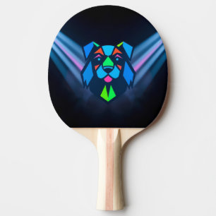 Raquette De Ping Pong Lumières néon chien bleu