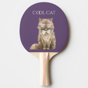 Raquette De Ping Pong Lunettes Brown Cool Cat  