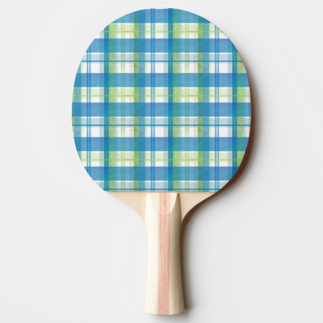 Raquette De Ping Pong Madras Plaid Green et Blue (Dos)