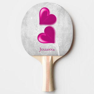Raquette De Ping Pong Magenta Hearts Ping Pong Paddle personnalisé