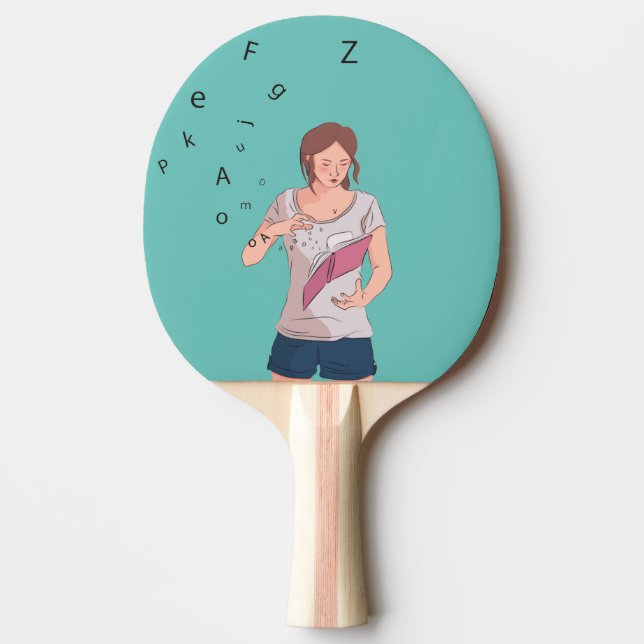 Raquette De Ping Pong Magicien de livres (Devant)