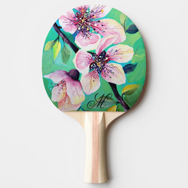 Raquette De Ping Pong Magnifique Monogramme japonais Sakura Cherry Tree (Devant)