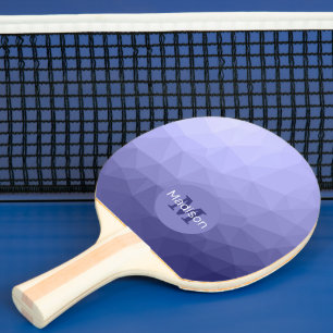 Raquette De Ping Pong Maille violet bleu gris foncé motif Monogramme