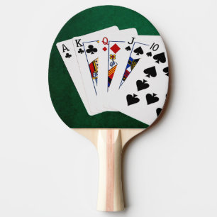 Raquette De Ping Pong Mains De Poker - Droite - Ace À Dix