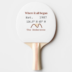 Raquette De Ping Pong Maison de lac etc. Date année coordonnées personna