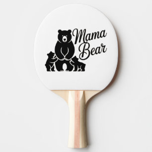 Raquette De Ping Pong Maman Ours avec ses petits Famille d'ours mignonne