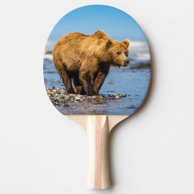Raquette De Ping Pong Maman ours regarde ses deux enfants (Devant)