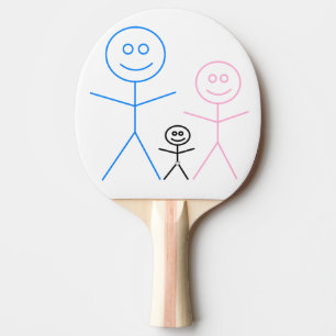 Raquette De Ping Pong Maman papa et bébé en couches personnages en all