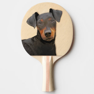 Raquette De Ping Pong Manchester Terrier Peinture Art animal original