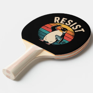 Raquette De Ping Pong Manchot drôle résiste à la protestation contre les