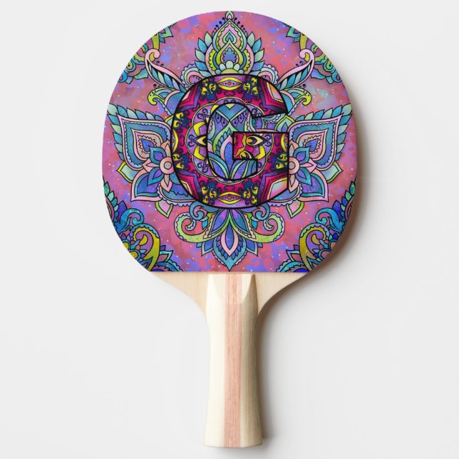 Raquette De Ping Pong Mandala de la lettre G (Devant)