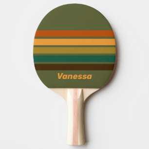 Raquette De Ping Pong Marais de la Forêt Vintage Traversant les Rayures