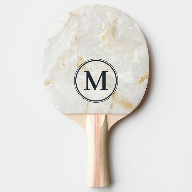Raquette De Ping Pong Marbre Calacatta Gold Monogramme (Devant)