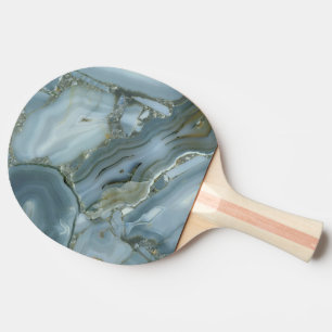 Raquette De Ping Pong Marbre gris bleu avec Veine or