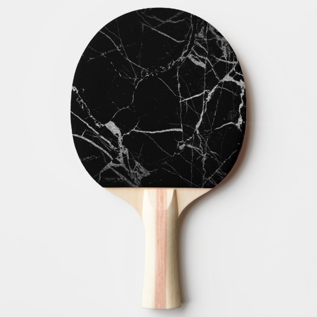 Raquette De Ping Pong Marbre veiné noir et argent (Devant)