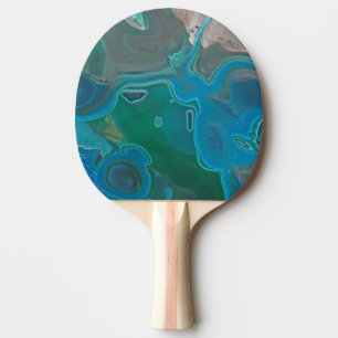 Raquette De Ping Pong Marbre vert bleu Gris Gris Gris Abstrait