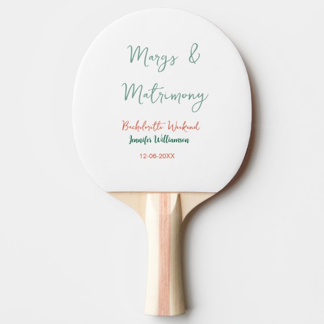 Raquette De Ping Pong Margs et matrimone ajouter nom date enterrement de (Devant)
