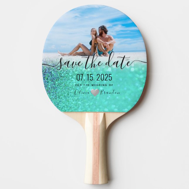 Raquette De Ping Pong Mariage Enregistrer La Date Invitation (Devant)