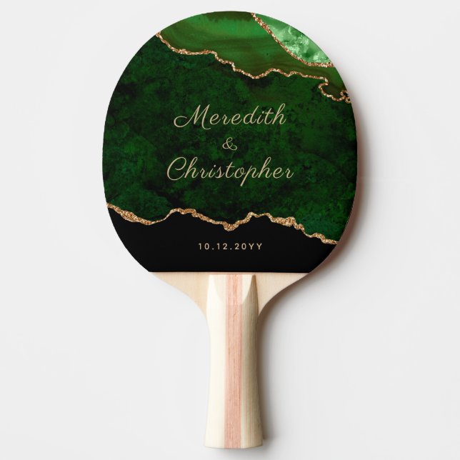 Raquette De Ping Pong Mariage Gold Green Agate (Devant)