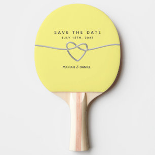 Raquette De Ping Pong Mariage Jaune Enregistrer La Date Invitation