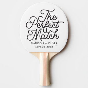 Raquette De Ping Pong Mariage Moderne Rétro Le Script Parfait