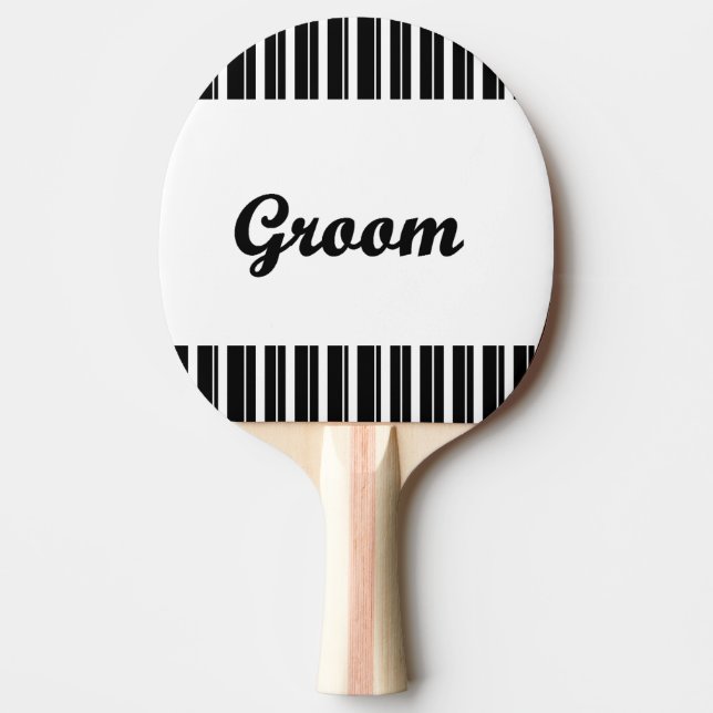 Raquette De Ping Pong marié avec les rayures noires et blanches (Devant)