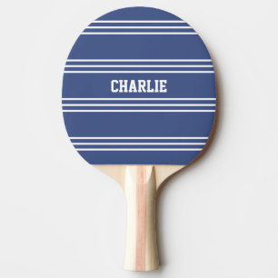 Raquette De Ping Pong Marine Blue Stripes pagaie monogramme personnalis