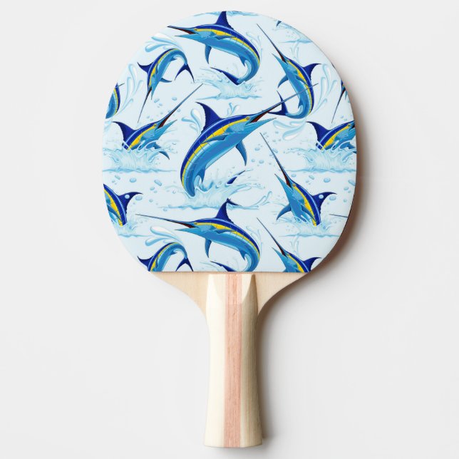 Raquette De Ping Pong Marlin Bleu Jaillissant de l'Océan (Devant)