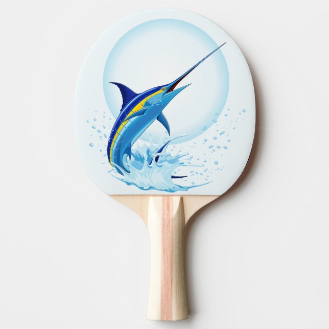 Raquette De Ping Pong Marlin Bleu Jaillissant de l'Océan (Devant)