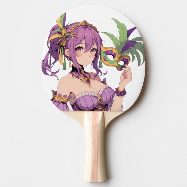 Raquette De Ping Pong Masque Anime Mardi Gras (Devant)