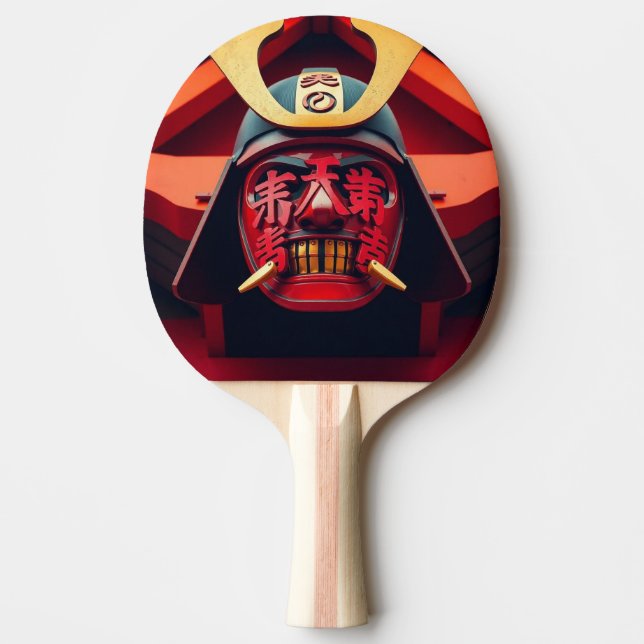 Raquette De Ping Pong Masque de samouraï anime rouge (Devant)