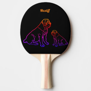 Raquette De Ping Pong Mastiff Anglais Néon Dogue anglais