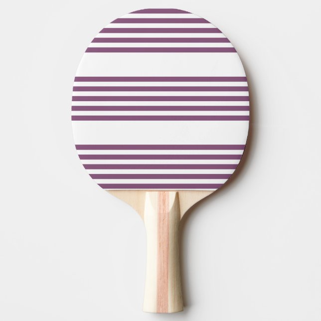Raquette De Ping Pong Mauve violet blanc cinq bandes motif (Devant)