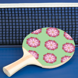 Raquette De Ping Pong Médaillon asiatique rose pastel Floral