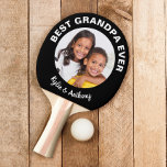 Raquette De Ping Pong Meilleur Grand-Père Jamais Photo Personnalisée Noi<br><div class="desc">Offrez au meilleur grand-père un cadeau amusant avec cette photo personnalisée paddle de ping-pong noir avec texte blanc. Personnalisez facilement avec une photo de famille préférée (rogner sur un carré avec les sujets au milieu avant de télécharger pour obtenir le meilleur résultat). Vous pouvez personnaliser "Best Grand-père Ever" à quelque...</div>