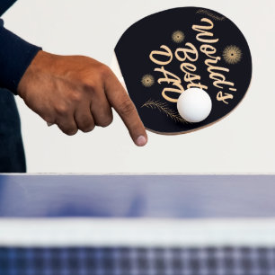 Raquette De Ping Pong Meilleur Papa du Monde Typographie Simple Pères