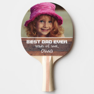 Raquette De Ping Pong Meilleur papa Fête des pères 2020 Photo Brown en