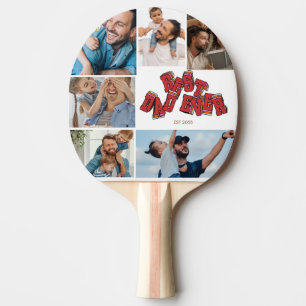 Raquette De Ping Pong Meilleur papa Jamais Fête des pères Photo Collage