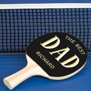 Raquette De Ping Pong Meilleur papa moderne Nom du monogramme 
